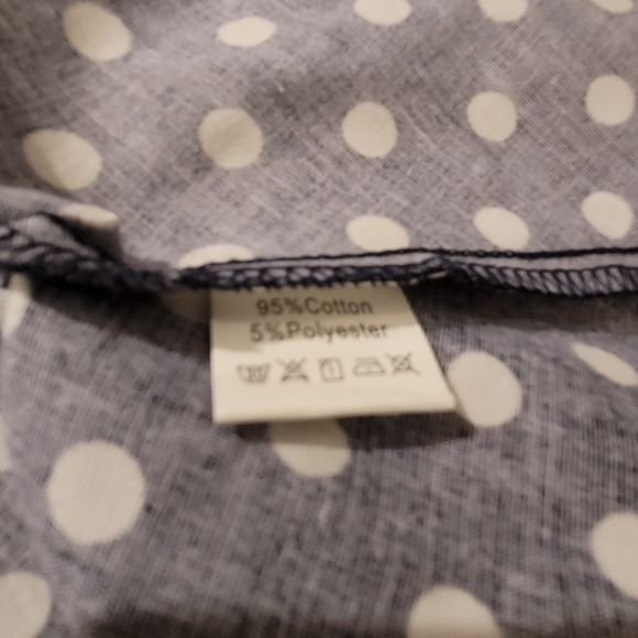 Navy blue with white polka dots pin-up retro dress Size M - Picture 8 of 8